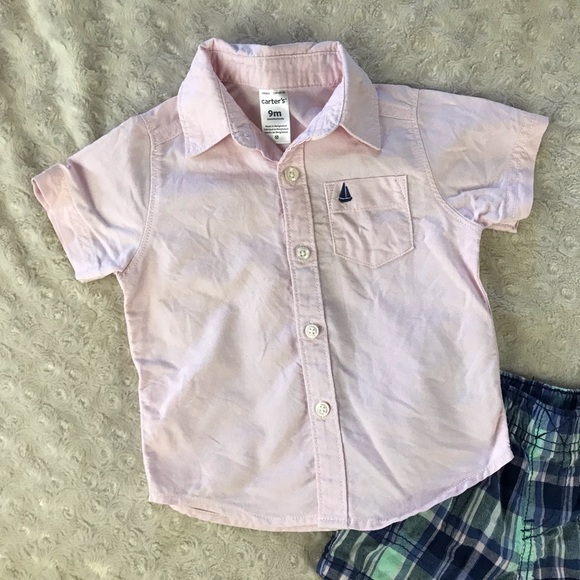 Carter’s Plaid Shirt & Shorts Set Size 9 Months - Picture 2 of 6